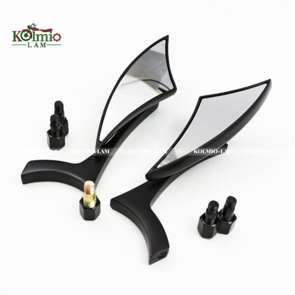 Black Motorcycle Universal Rear View Mirrors fit For Harley Dyna Street Bob Cruiser Chopper - 图片 6