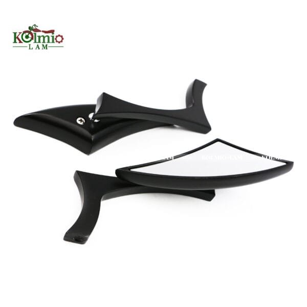Black Motorcycle Universal Rear View Mirrors fit For Harley Dyna Street Bob Cruiser Chopper - 图片 4