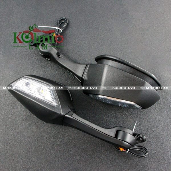 Plastic Motorcycle Black Rearview Rear View Mirror with LED Turn Light ZX-10R ZX 10R fit For Ninja - 图片 7