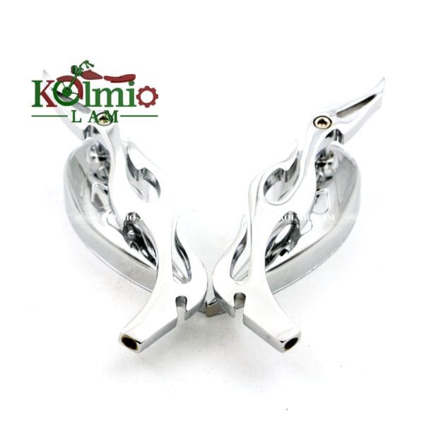 New Arrival Universal Motorcycle Flame Rear View Mirrors Black Motorcycle Side View Mirrors - 图片 7
