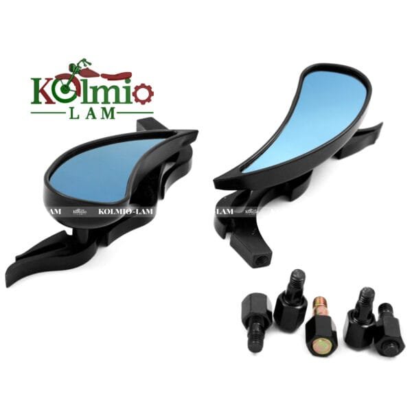 New Arrival Universal Motorcycle Flame Rear View Mirrors Black Motorcycle Side View Mirrors - 图片 4