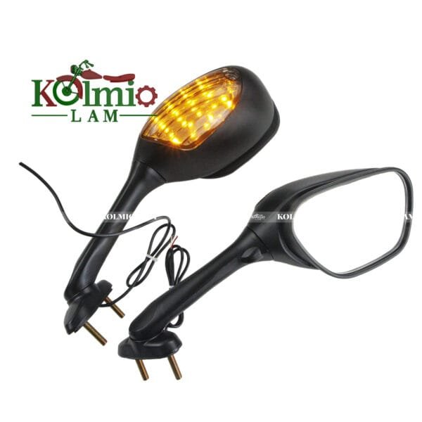 Motorcycle Accessories Rearview Mirror For Suzuki GSXR GSX-R 600 750 1000 With LED Turn Signal Light Black Glass Side Mirror