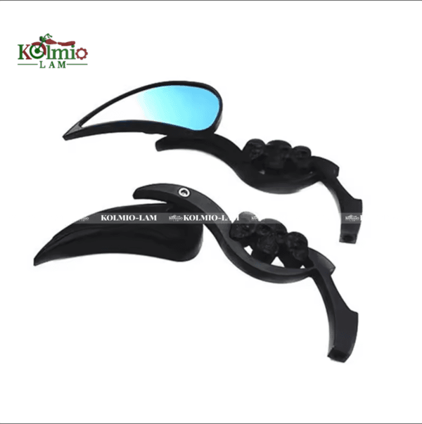 Motorcycle Universal 8mm 10mm Skull RearView Side Mirrors fit For Harley Dyna Fatboy FLHR Sportster 1200 883 - 图片 3