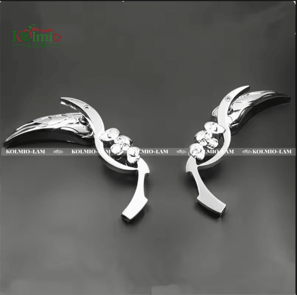 Motorcycle Universal 8mm 10mm Skull RearView Side Mirrors fit For Harley Dyna Fatboy FLHR Sportster 1200 883 - 图片 2