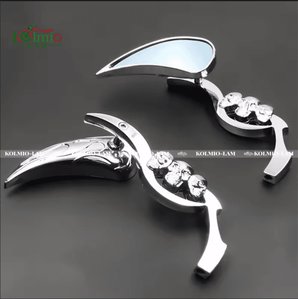 Motorcycle Universal 8mm 10mm Skull RearView Side Mirrors fit For Harley Dyna Fatboy FLHR Sportster 1200 883