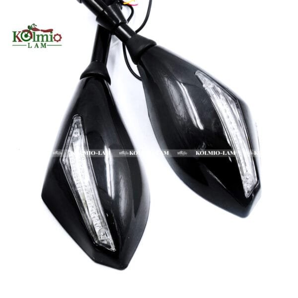 LED Turn Lights Side Mirrors with LED Turn Signal Indicator 8/10mm Motorcycle Rearview Mirror fit For Honda Suzuki Yamaha Ducati - 图片 4