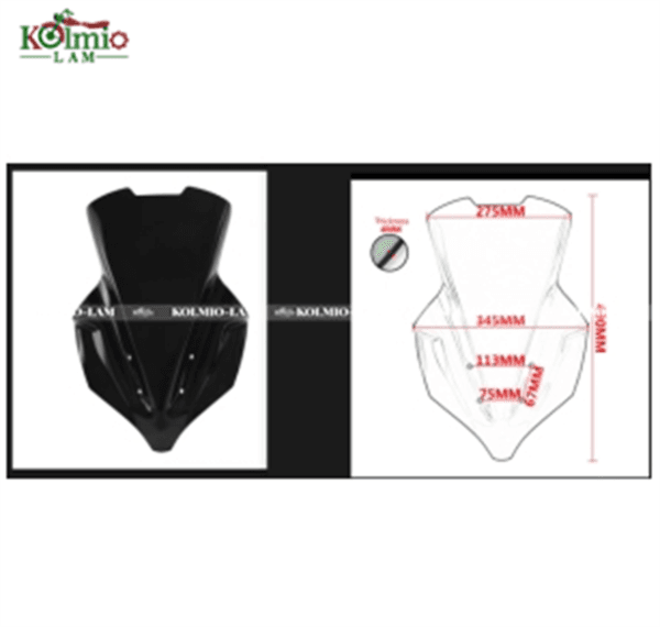 H:+190mm Transparent Windscreen Windshield Screen For YAMAHA MT-10 SP 2022-2024 - 图片 2