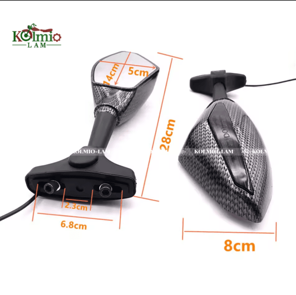 2pcs Clignotants Moto fit For Honda CBR 250 600 900 1000 RR LED Turn Signal Indicators Motorcycle Rearview Side Mirrors Retroviseur - 图片 5