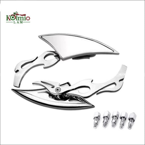 Motorcycle universal flame triangle rearview mirror suitable fit for Yamaha Suzuki Kawasaki Ducati BMW