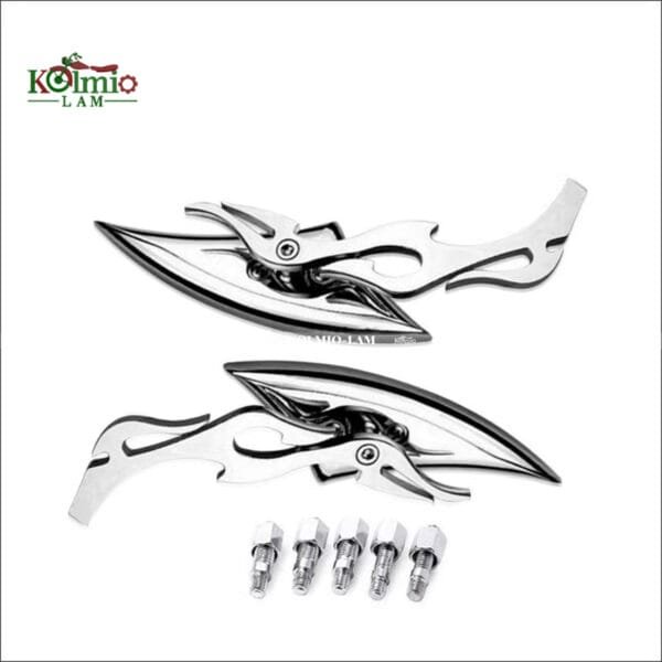 Motorcycle universal flame triangle rearview mirror suitable fit for Yamaha Suzuki Kawasaki Ducati BMW - 图片 4