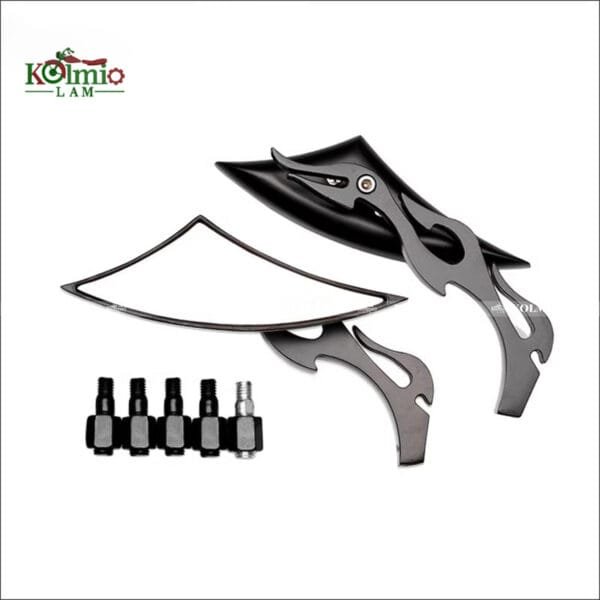 Motorcycle universal flame triangle rearview mirror suitable fit for Yamaha Suzuki Kawasaki Ducati BMW - 图片 3