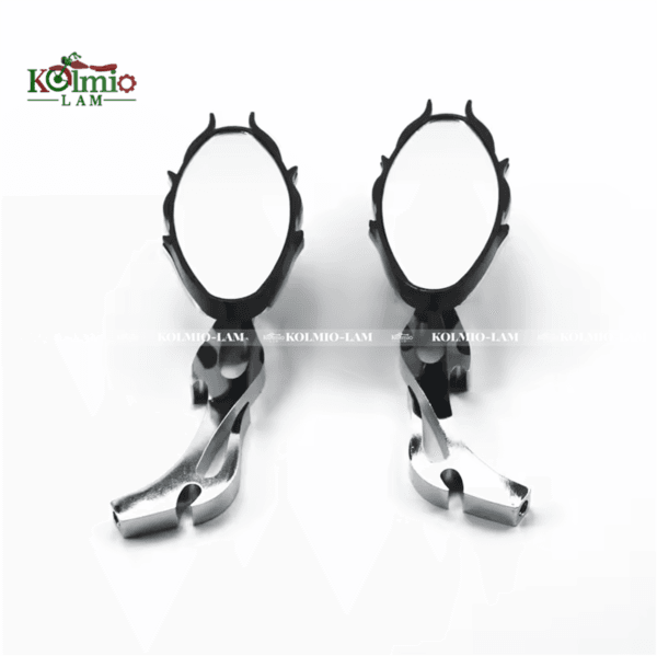 Chrome Flame Oval Rearview Side Mirror fit for Harley Honda Yamaha Kawasai Suzuki Cruiser - 图片 5