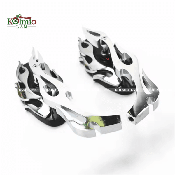 Chrome Flame Oval Rearview Side Mirror fit for Harley Honda Yamaha Kawasai Suzuki Cruiser - 图片 4