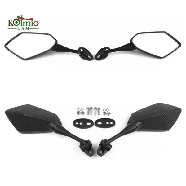fit For Yamaha YZF R1 R6 R25 R15 R125 R3 R1S R1M FZ6R Mirrors Motorcycle Scooter Rear View Mirror Carbon Look Black - 图片 3
