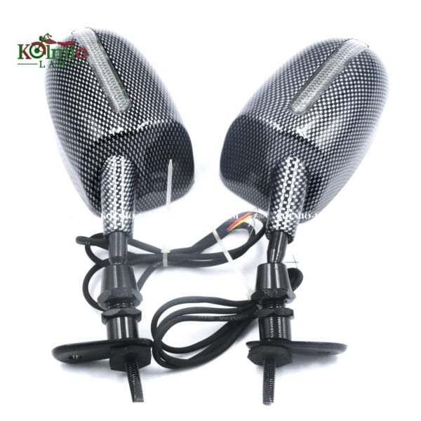 Mini Back View Mirrors fit for Honda Cbr 600Rr Kawasaki Ninja 636 Zx6R Yamaha YZF R6 Carbon Fiber Style Motorcycle Parts - 图片 6