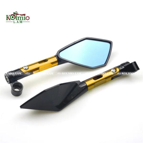 Universal CNC Aluminum Motorcycle Handlebar Rear View Mirrors Blue Anti-glare Mirror fit for Honda Yamaha Suzuki Scooter ktm - 图片 3