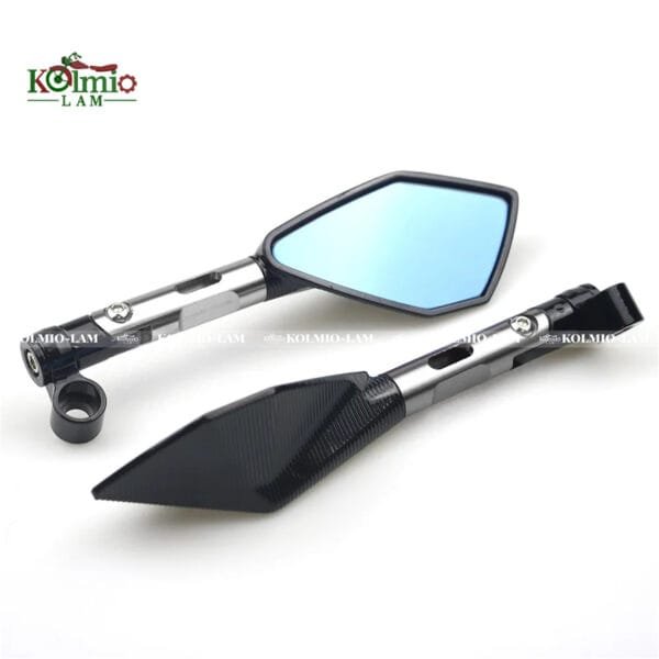 Universal CNC Aluminum Motorcycle Handlebar Rear View Mirrors Blue Anti-glare Mirror fit for Honda Yamaha Suzuki Scooter ktm - 图片 7
