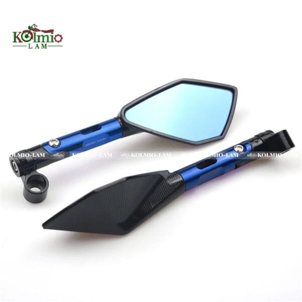 Universal CNC Aluminum Motorcycle Handlebar Rear View Mirrors Blue Anti-glare Mirror fit for Honda Yamaha Suzuki Scooter ktm - 图片 5