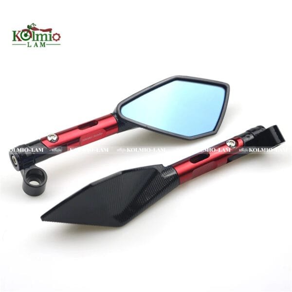Universal CNC Aluminum Motorcycle Handlebar Rear View Mirrors Blue Anti-glare Mirror fit for Honda Yamaha Suzuki Scooter ktm - 图片 3
