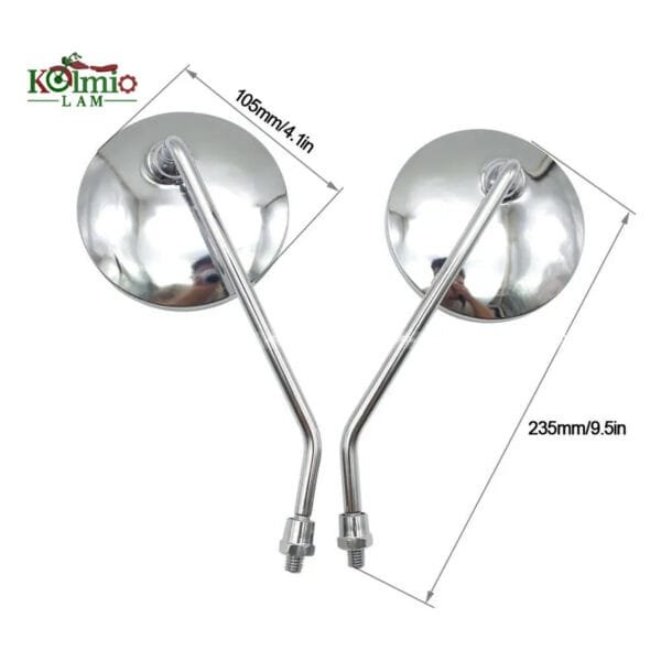 Universal 10mm Motorcycle Rearview Mirrors Scooter Chrome Round Side Mirror fit For Suzuki GN 125 Yamaha Jog BWS BWS 100 125 Vino - 图片 4