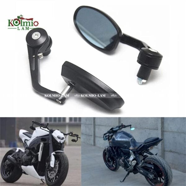 1 Pair Universal 7/8" 22mm Motorcycle Handlebar Rear View Mirrors Blue Anti-glare Mirror fit for Honda Yamaha Suzuki Scooter - 图片 3