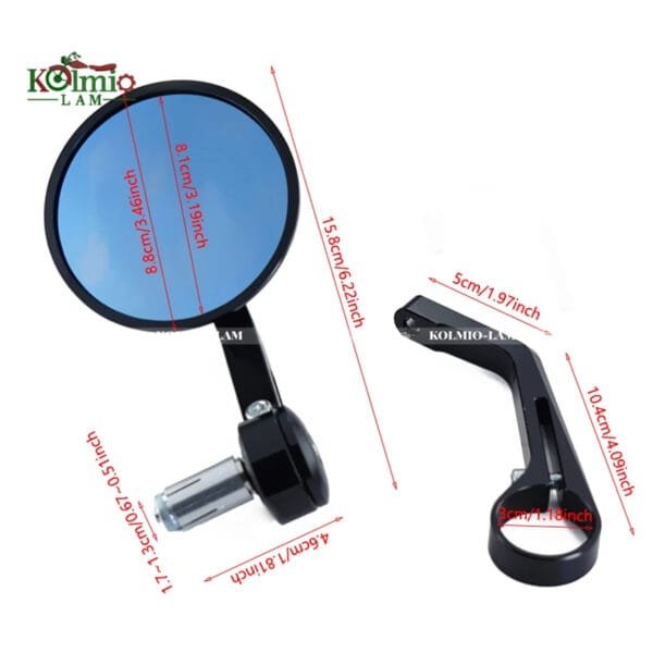 fit For Royal Enfield Bullet/Meteor/Classic 350 500 Interceptor 650 CNC Motorcycle Bar End Mirrors Retro Handlebar Tip Rearview - 图片 2