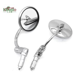 Motorcycle Chrome Aluminum fit for Universal 7/8" 22mm Handle Bar End Side Rear View Mirrors Offroad Cafe Racer Scooter Offroad Bike