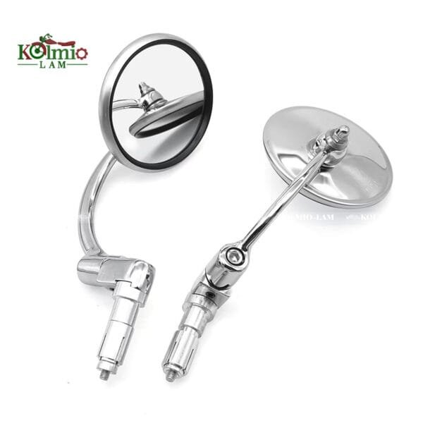 Motorcycle Chrome Aluminum fit for Universal 7/8" 22mm Handle Bar End Side Rear View Mirrors Offroad Cafe Racer Scooter Offroad Bike