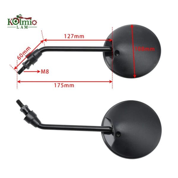 2PCS Long Bicycle Rearview Handlebar Mirrors fit For Mountain Road Bike Motorcycle Adjustable Rearview Mirror M8 Screws - 图片 6