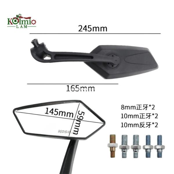 Motorcycle Reverse Mirror Rearview Mirror Pedal Electric Motorcycle fit for Universal Mirror Modification Accessories - 图片 2