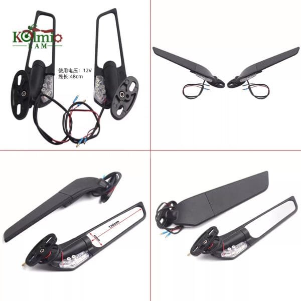 Suitable fit for Suzuki GSX250R GPR150 race 350 race 600 motorcycle fixed wing rearview mirror modified wing mirror - 图片 3