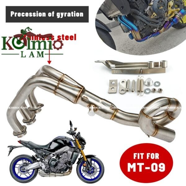 Fit for Yamaha MT09 XSR900 TRACER900 900GT  front exhaust pipe connected - 图片 3