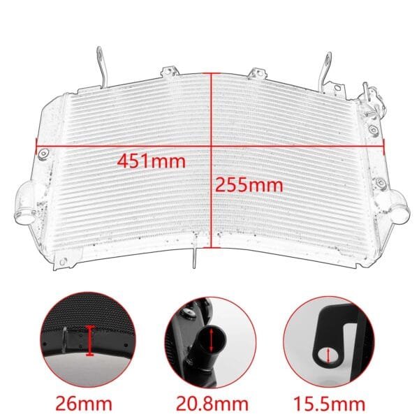 MT10 Engine Radiator Cooler Cooling System  Yamaha Fit  For MT-10 MT 10 2016 2017 2018 2019 2020 2021 Motorcycle Aluminium Accessories - 图片 5