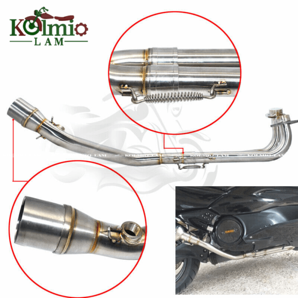 Fit for TMAX500 08-11 TMAX530 12-16 Slip-on Exhaust Full System Middle Link Pipe