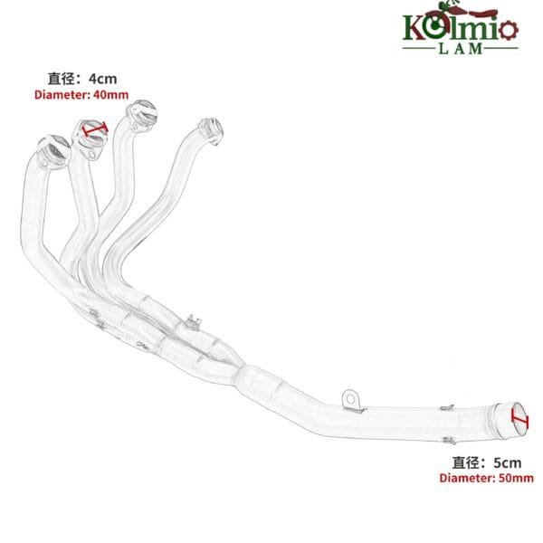 Motorcycle Exhaust System Header Front Link Pipe Fit For Kawasaki Z800  13-21 - 图片 2