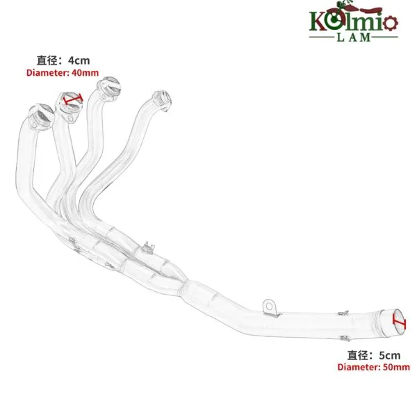 Motorcycle Exhaust System Header Front Link Pipe Fit For Kawasaki Z800  13-21 - 图片 2